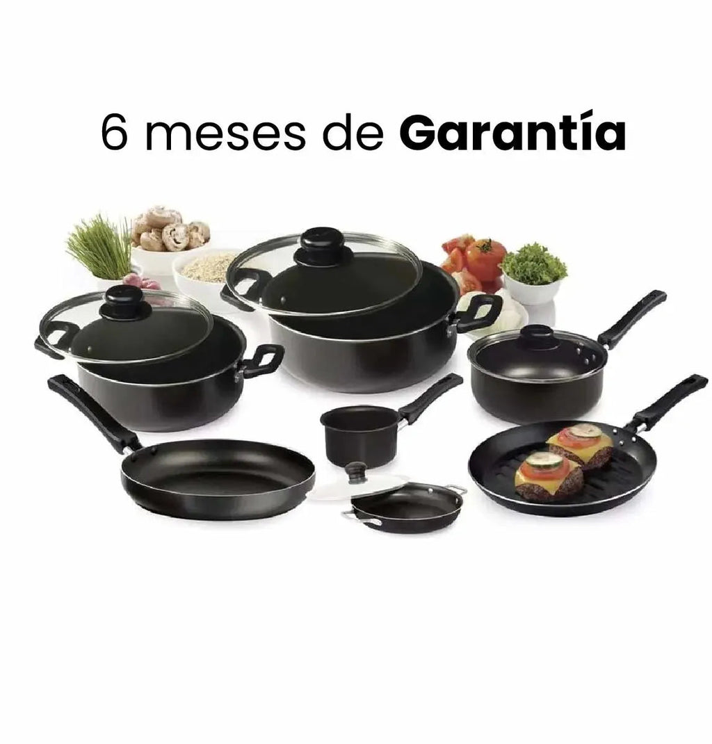 🔥 LIQUIDACIÓN DE STOCK: Juego De Ollas Universal 13 Piezas Antiadherente Color Negro 🍲🍚